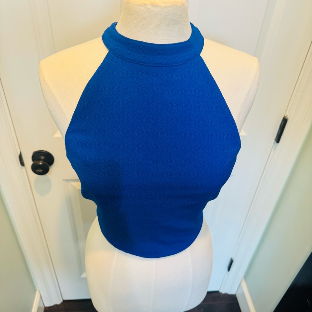 Gorgeous brilliant blue halter with tie around neck